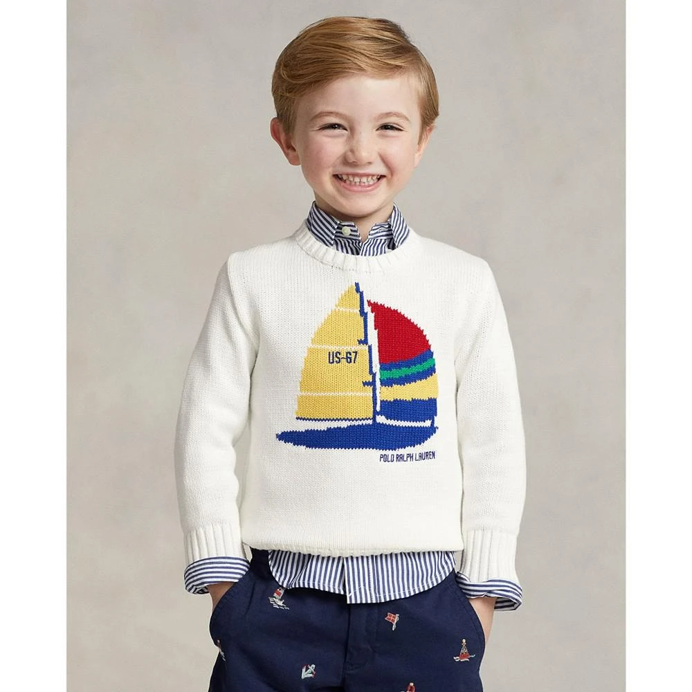 Toddler and Little Boys Sailboat Cotton Long Sleeve Sweater 商品