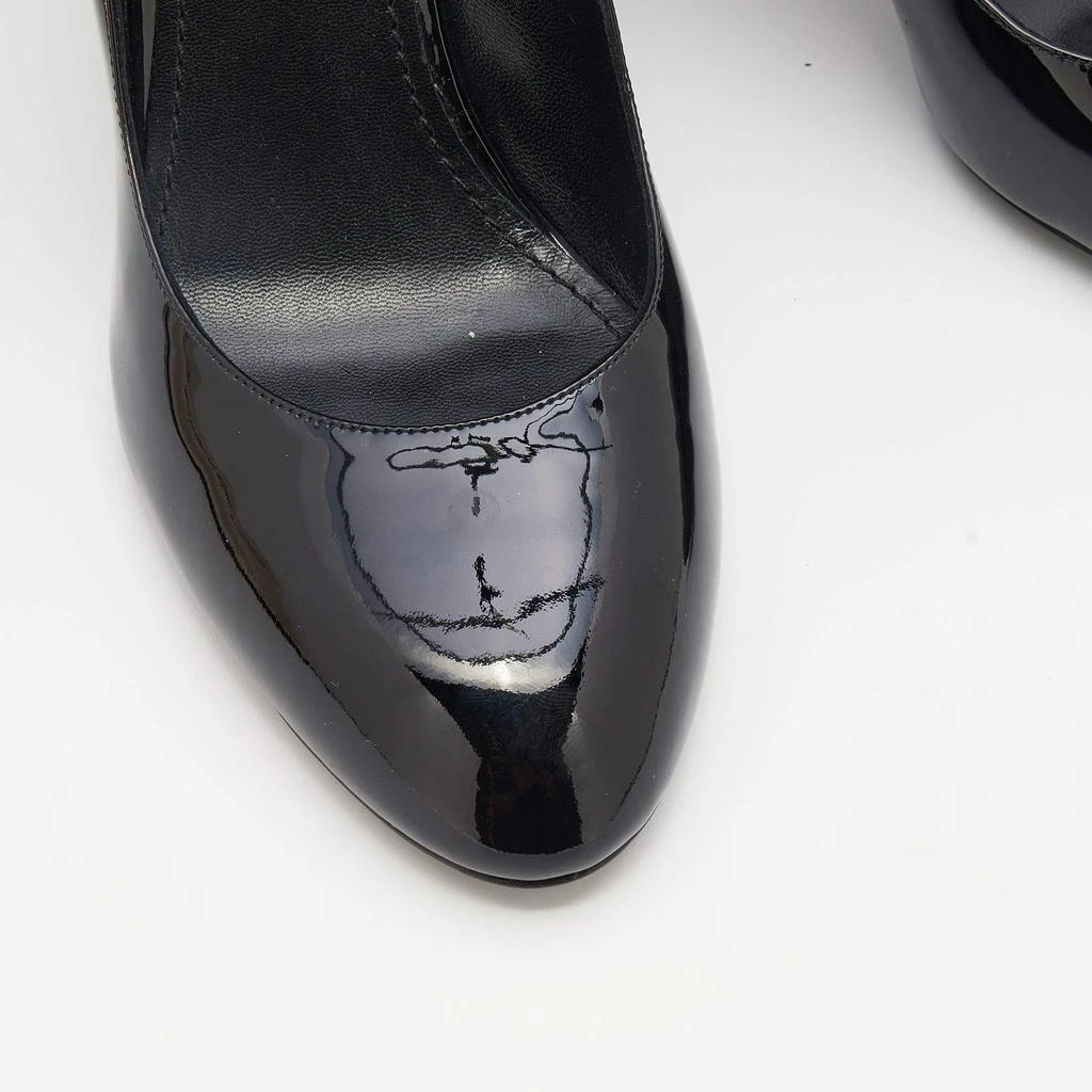 Louis Vuitton Black Patent Leather Ankle Strap Block Heel Pumps Size 40 商品