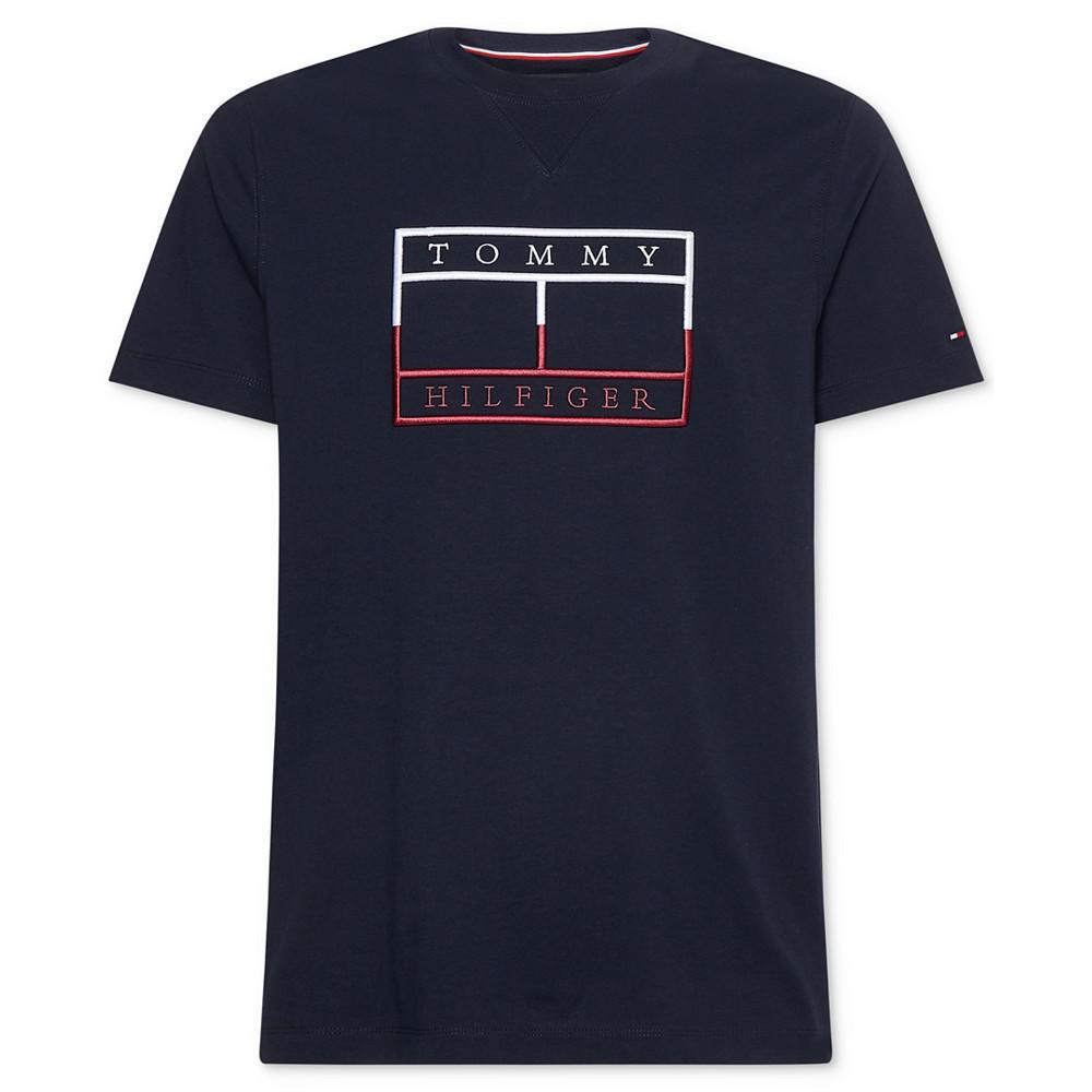 商品Tommy Hilfiger|Men's Outline Linear Flag T-Shirt,价格¥350,第7张图片详细描述