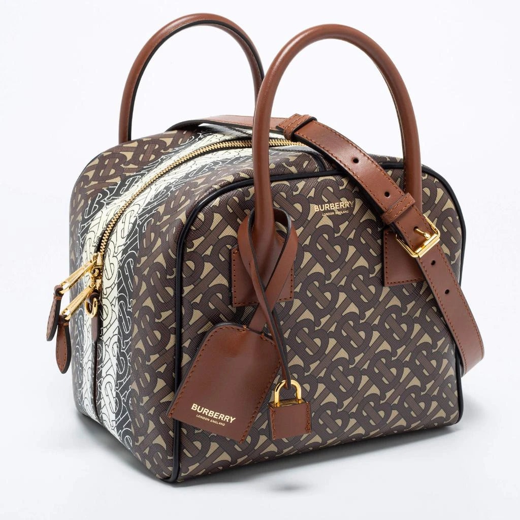商品[二手商品] Burberry|Burberry Brown Tb-Monorgram Coated Canvas And Leather Small Cube Bowler Bag,价格¥6218,第3张图片详细描述