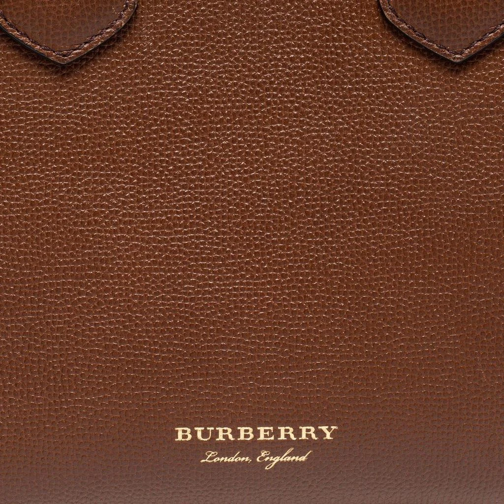 商品[二手商品] Burberry|Burberry Brown Leather and House Check Fabric Small Banner Tote,价格¥5787,第5张图片详细描述