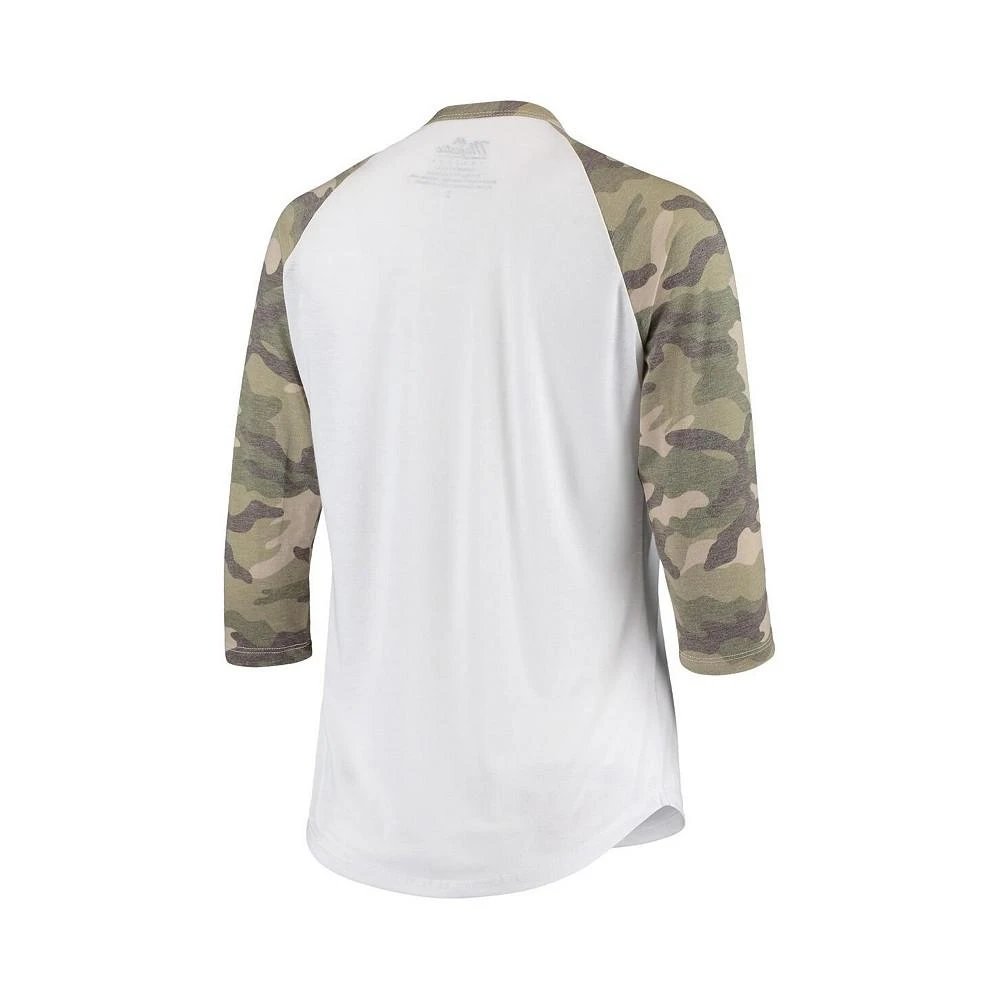 商品Majestic|Women's Threads White, Camo New York Mets Raglan 3/4-Sleeve T-shirt,价格¥246,第3张图片详细描述
