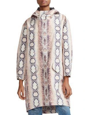 商品Maje|Baro Snakeskin Print Hooded Jacket,价格¥1231,第1张图片