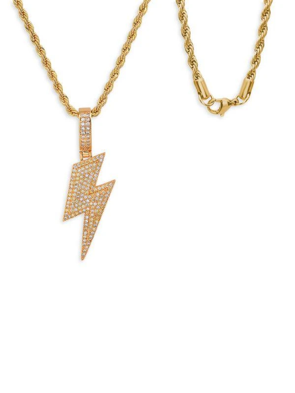 商品Anthony Jacobs|18K Goldplated & Stimulated Diamond Pendant Necklace,价格¥441,第2张图片详细描述