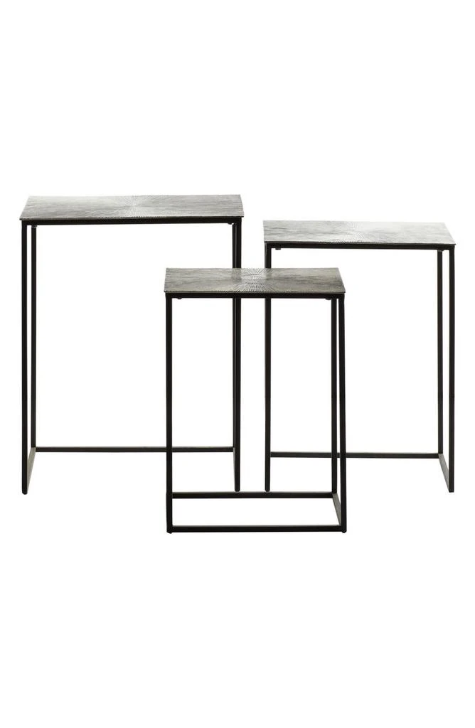 商品VIVIAN LUNE HOME|Silvertone Aluminum Geometric Accent Table - Set of 3,价格¥1920,第4张图片详细描述