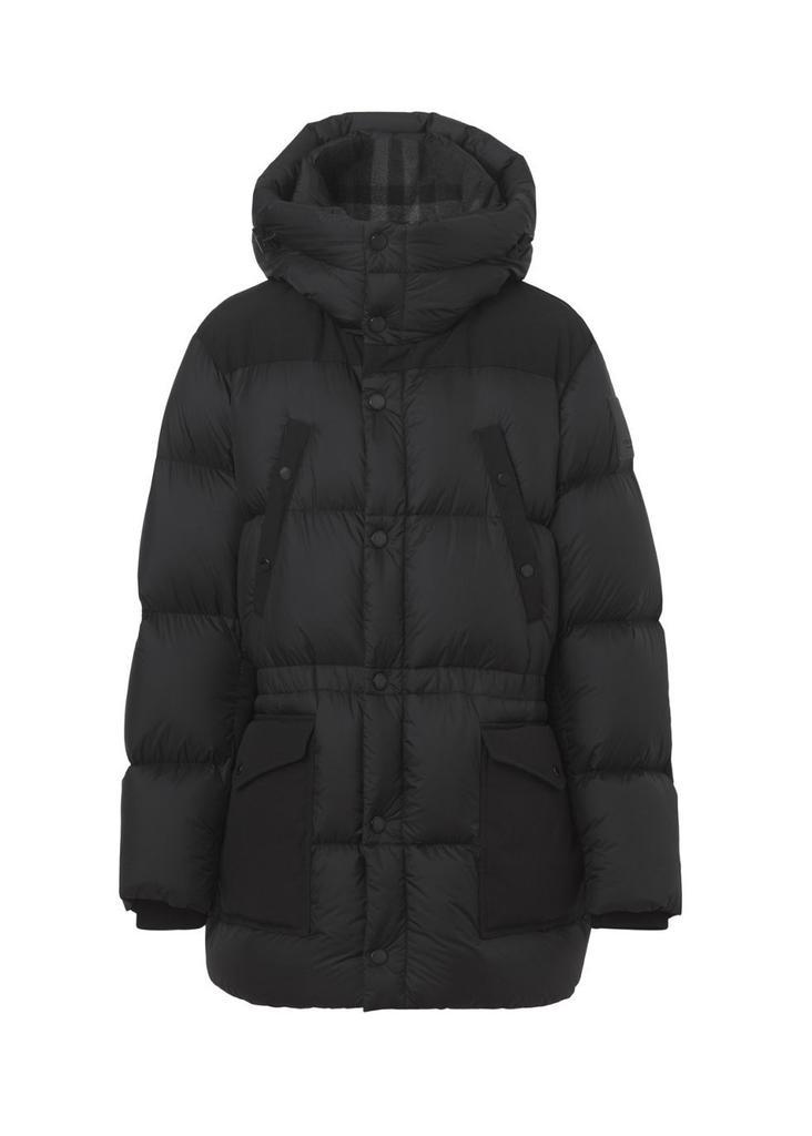 商品Burberry|Logo applique nylon puffer coat,价格¥11656,第1张图片