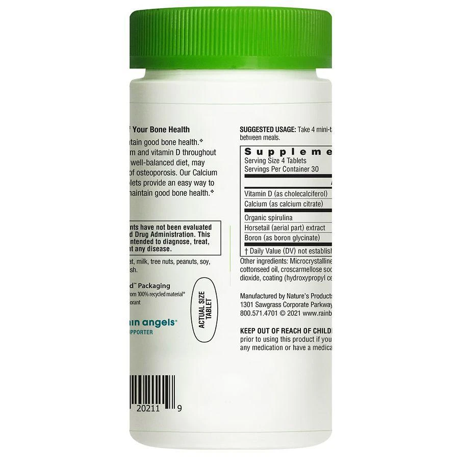 商品Rainbow Light|Calcium Citrate Mini-Tablets with High Potency Vitamin D, Dietary Supplement,价格¥28,第3张图片详细描述