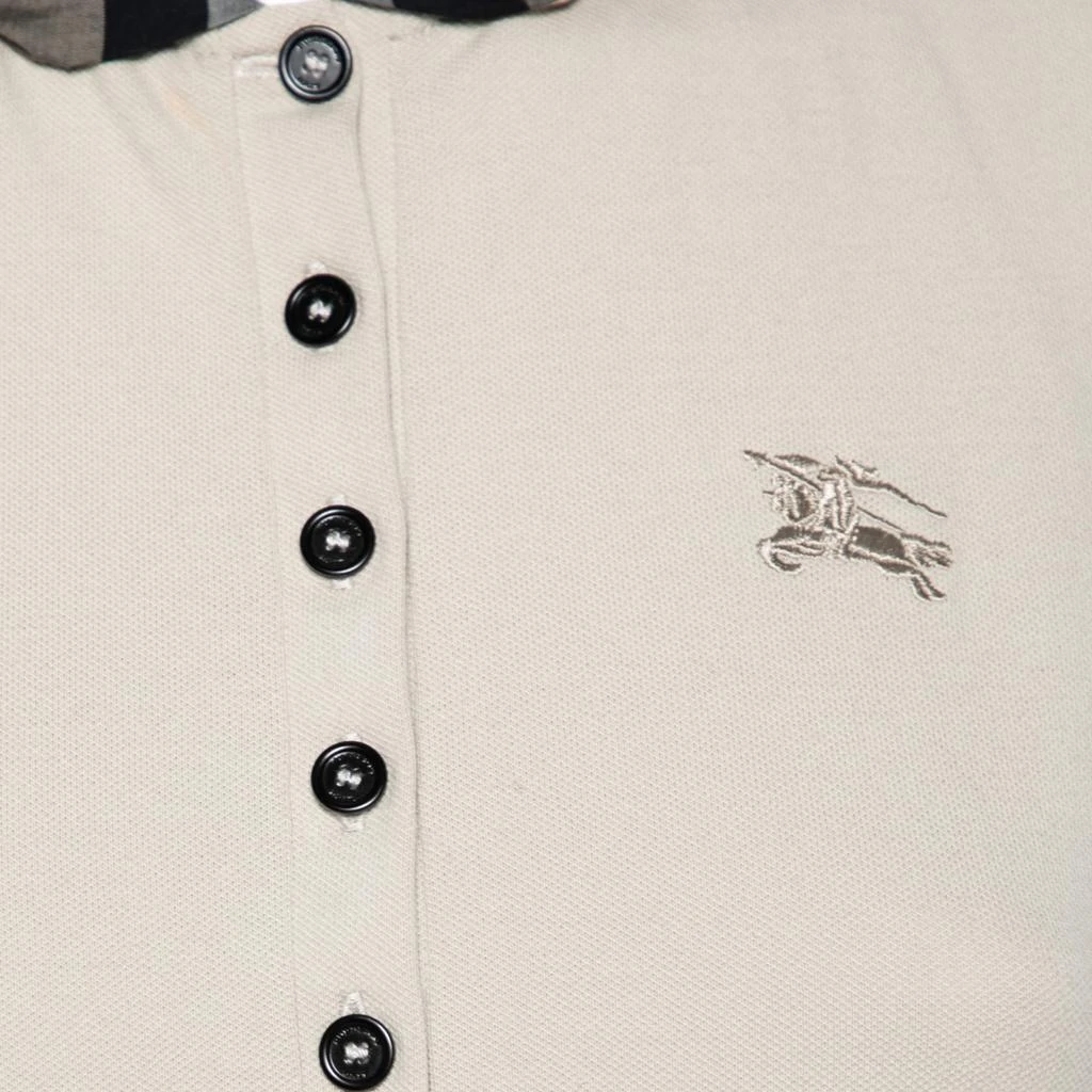 商品[二手商品] Burberry|Burberry Brit Beige Honeycomb Knit Nova Check Collar Detail Polo T-Shirt S,价格¥808,第3张图片详细描述