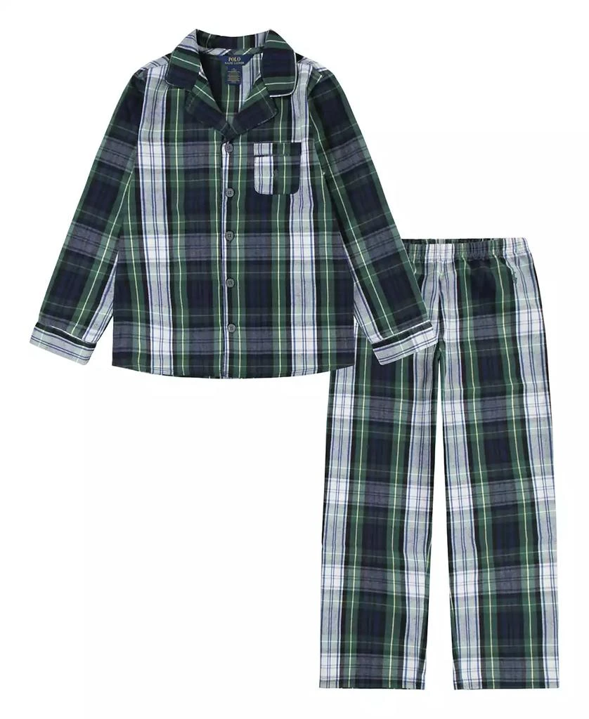 商品Ralph Lauren|Toddler Woven Long Sleeve and Pant Pajamas, 2-Piece Set,价格¥144,第1张图片