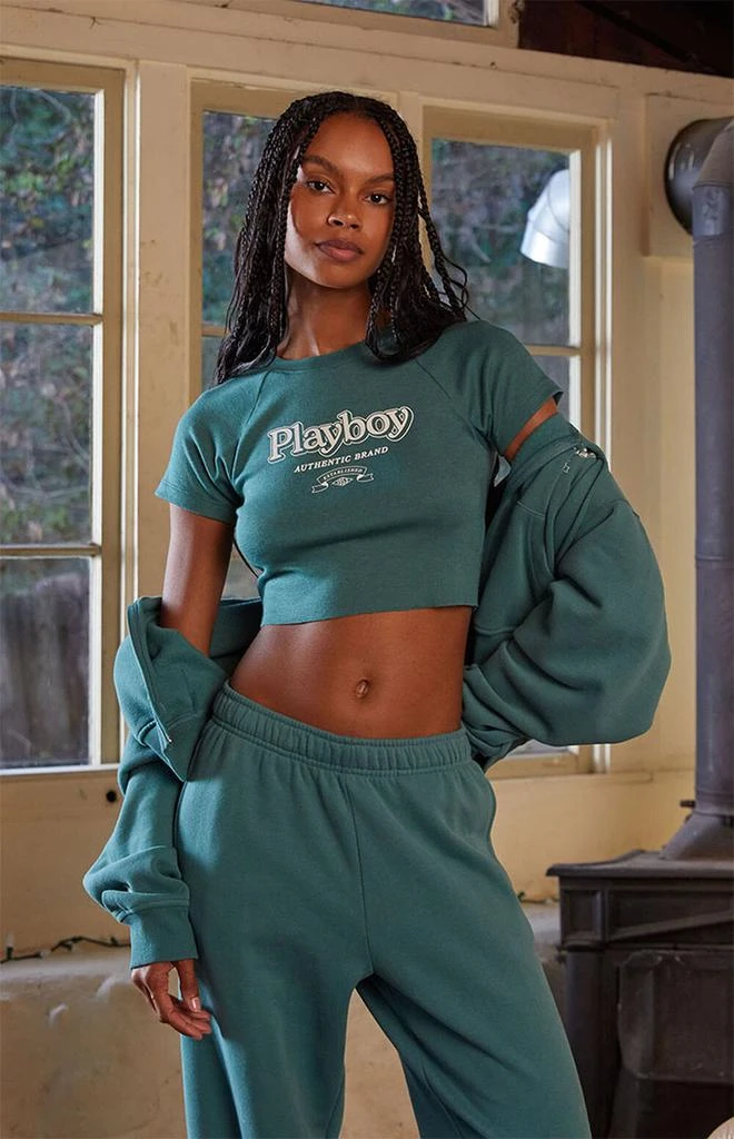 商品Playboy|By PacSun Teal Raglan T-Shirt,价格¥234,第1张图片