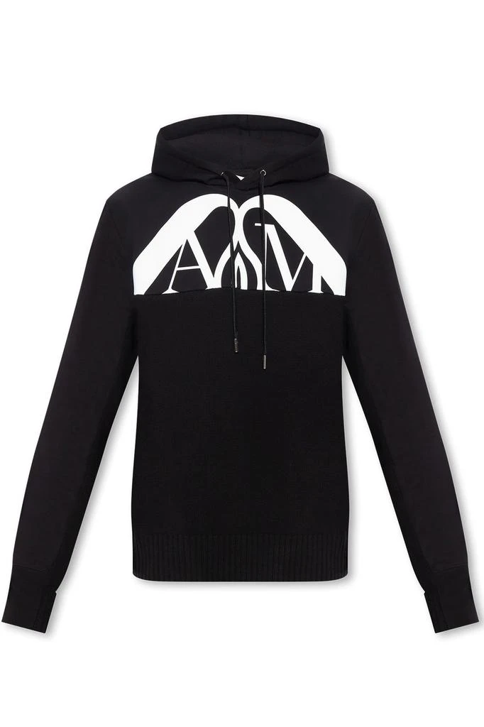 商品Alexander McQueen|Alexander McQueen Logo Printed Drawstring Hoodie,价格¥6939,第1张图片