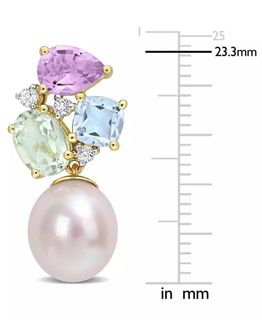 商品Macy's|Cultured Freshwater Pearl (9mm) & Multi-Gemstone (4-3/4 ct. t.w.) Drop Earrings in 18k Gold-Plated Sterling Silver,价格¥1315,第3张图片详细描述