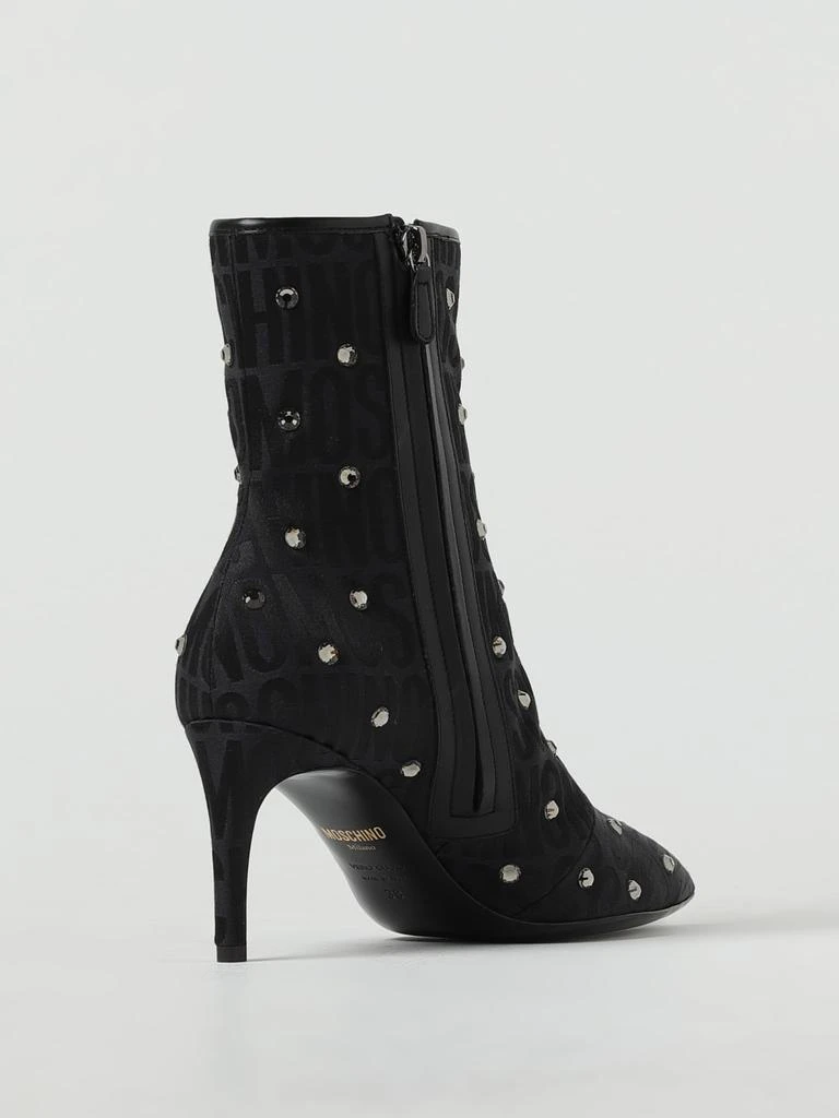 商品Moschino|Moschino Couture ankle boots in fabric with jacquard logo and rhinestones,价格¥3202,第3张图片详细描述