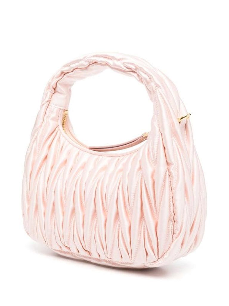 Miu Wander Matelassé Satin Mini Hobo Bag商品第3张图片规格展示