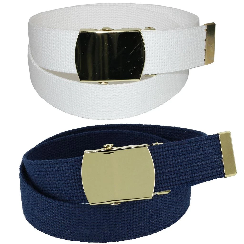 商品CTM|Kid's Cotton Belt with Brass Military Buckle (Pack of 2 Colors),价格¥111,第4张图片详细描述