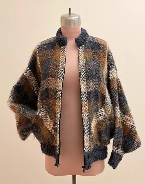 BusyLadyBaca & The Goods 1980s Vintage Batwing Plaid Wool Jacket商品第3张图片规格展示