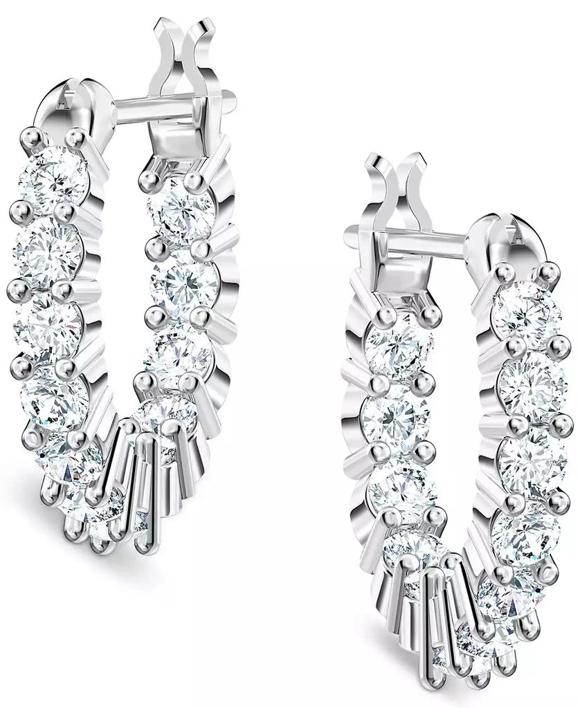 商品Swarovski|Silver-Tone Extra-Small Crystal Hoop Earrings, 0.50",价格¥734,第4张图片详细描述