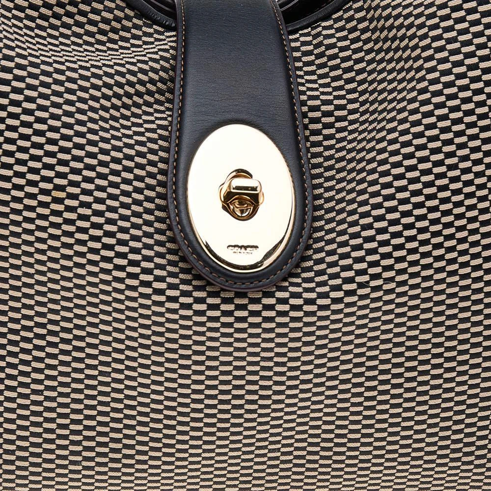 商品[二手商品] Coach|Coach Black/Beige Leather And Fabric Carlyle Madison Shoulder Bag,价格¥913,第5张图片详细描述