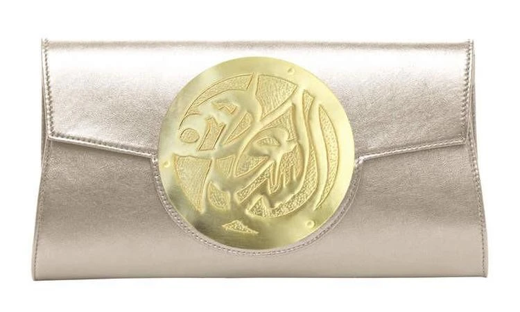 商品Dareen Hakim Collection|Le Icon Le Icon : Champagne Gold Engraved Happiness 手包,价格¥2173,第1张图片