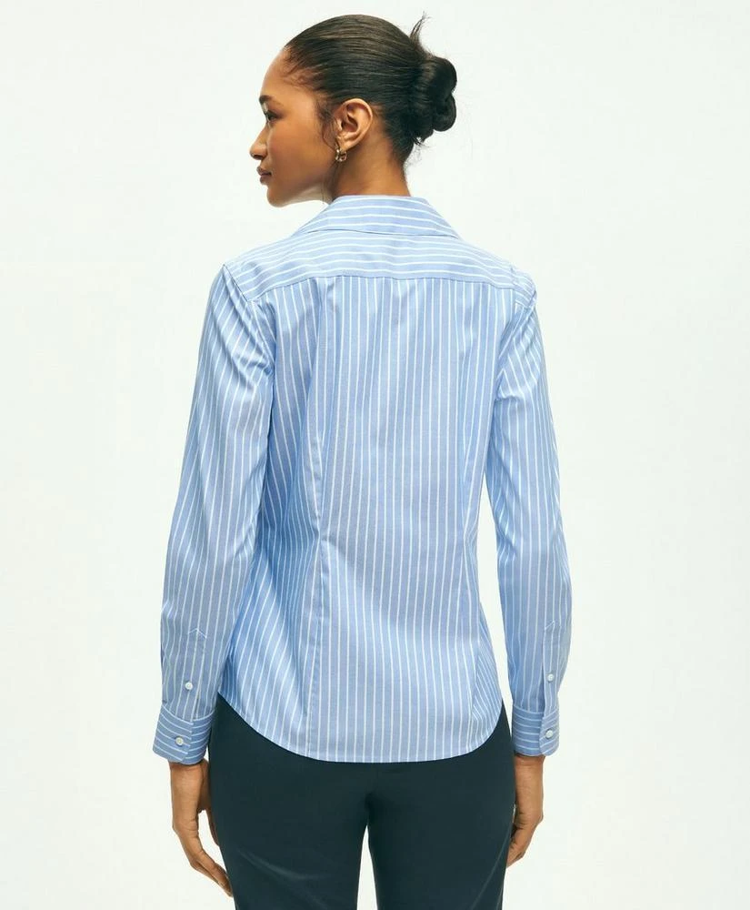 商品Brooks Brothers|Fitted Stretch Supima® Cotton Non-Iron Striped Dress Shirt,价格¥557,第3张图片详细描述