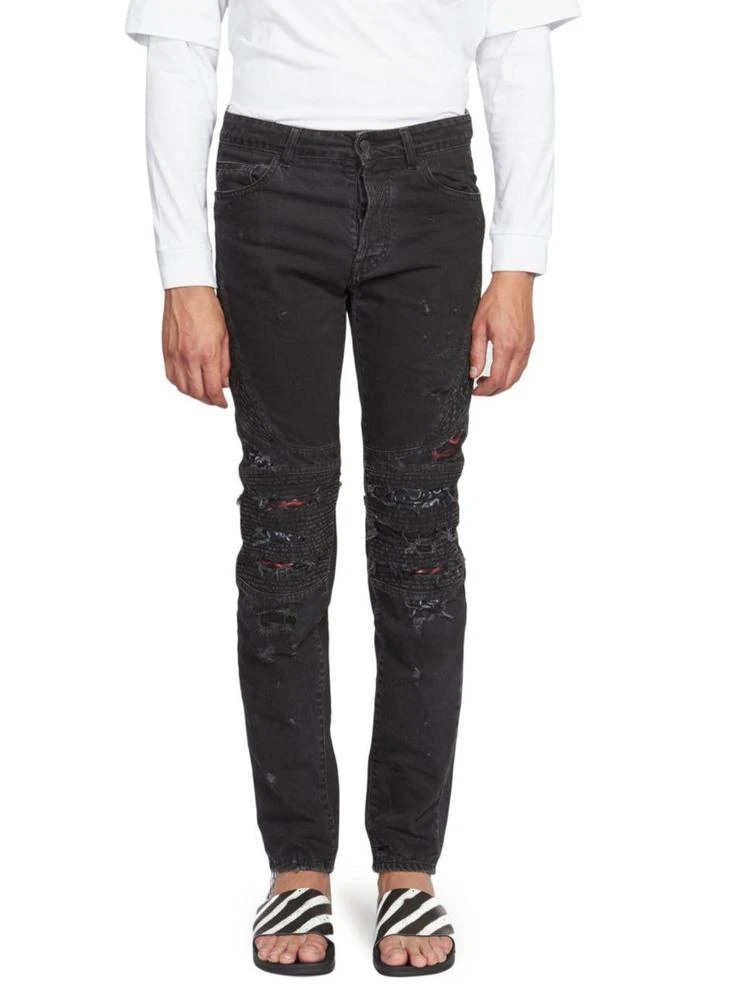 商品Marcelo Burlon|Distressed Biker Skinny Fit Jeans,价格¥1958,第1张图片