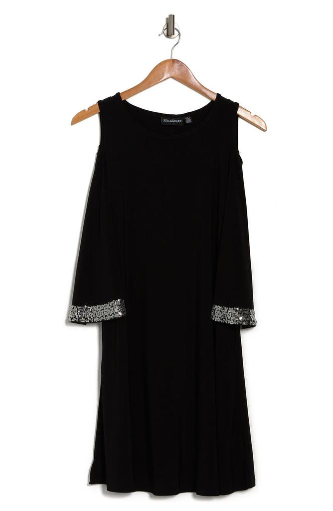 Cold Shoulder Sequin Trim Dress商品第3张图片规格展示