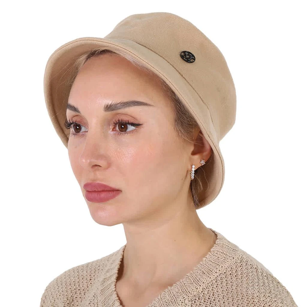 商品MAISON MICHEL|Ladies Beige Axel Logo Plaque Bucket Hat,价格¥719,第1张图片