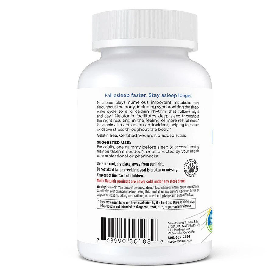 商品Nordic Naturals|Melatonin Gummies,价格¥149,第2张图片详细描述
