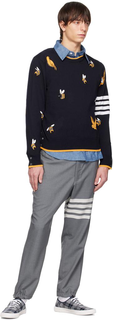 Navy Birds And Bees Half Drop Sweater商品第4张图片规格展示