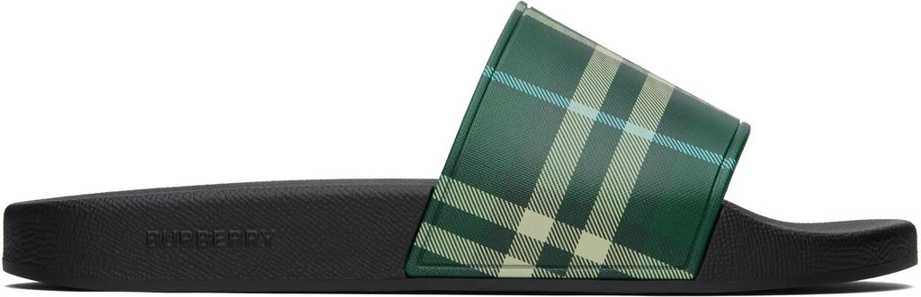 商品Burberry|绿色格纹拖鞋,价格¥3588,第1张图片