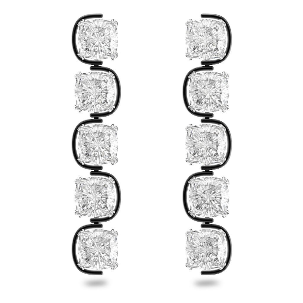 商品Swarovski|Harmonia drop earrings cushion cut floating crystals white,价格¥1155,第1张图片