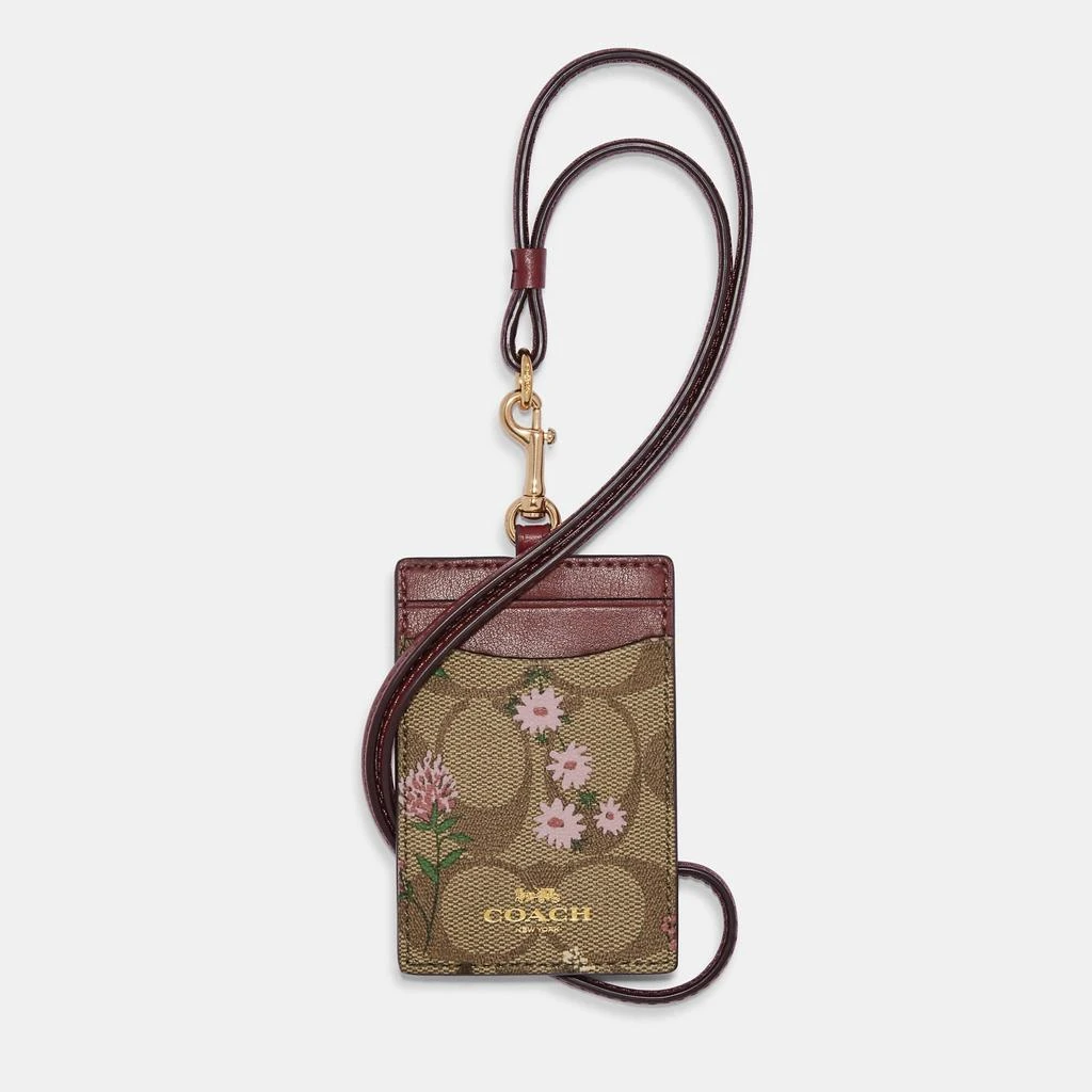 商品Coach|Coach Outlet Id Lanyard In Signature Canvas With Wildflower Print,价格¥274,第1张图片