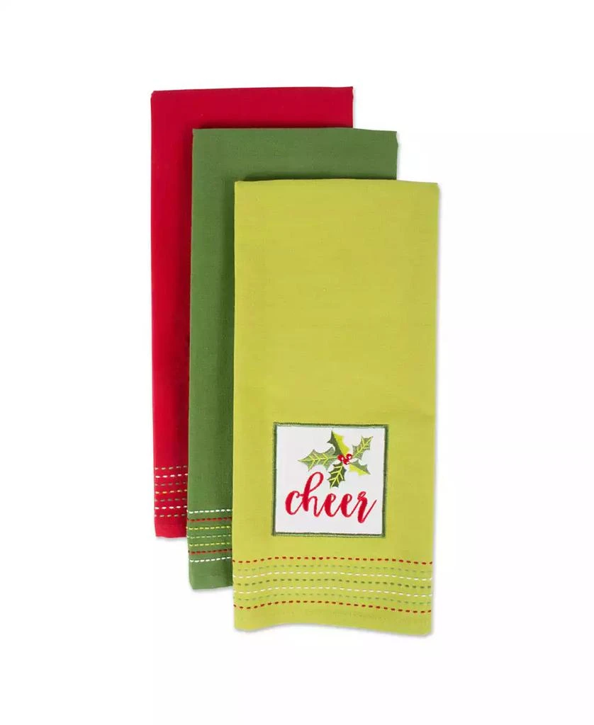 商品Design Imports|Assorted Holiday Greetings Embellished Dishtowel Set,价格¥209,第3张图片详细描述