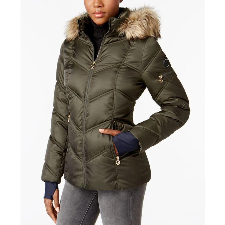 商品Nautica|Faux-Fur-Trim Water-Resistant Puffer Coat,价格¥711,第1张图片