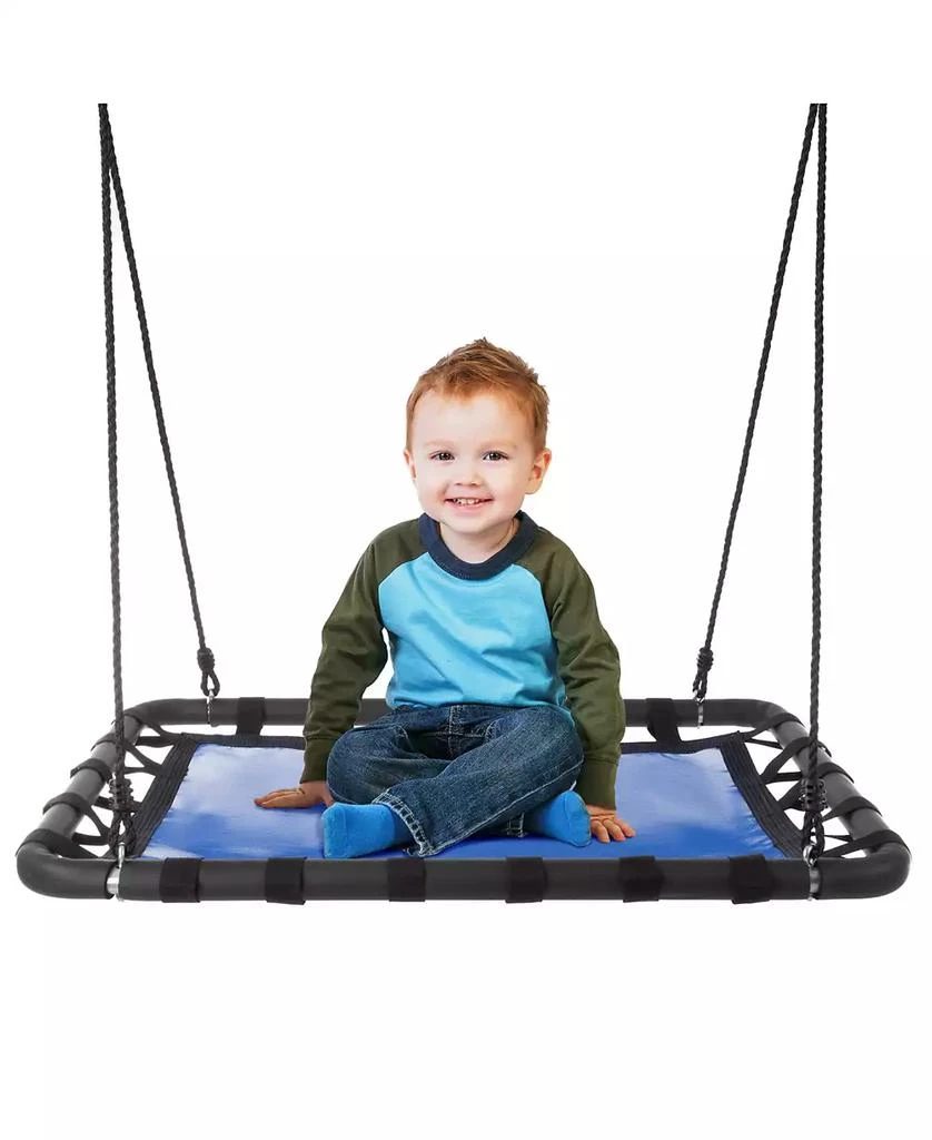 商品Trademark Global|Hey Play Platform Swing - 40” X 30” Hanging Outdoor Tree Or Playground Equipment Standing Rectangle Bench Swing Accessory With Adjustable Rope,价格¥988,第1张图片