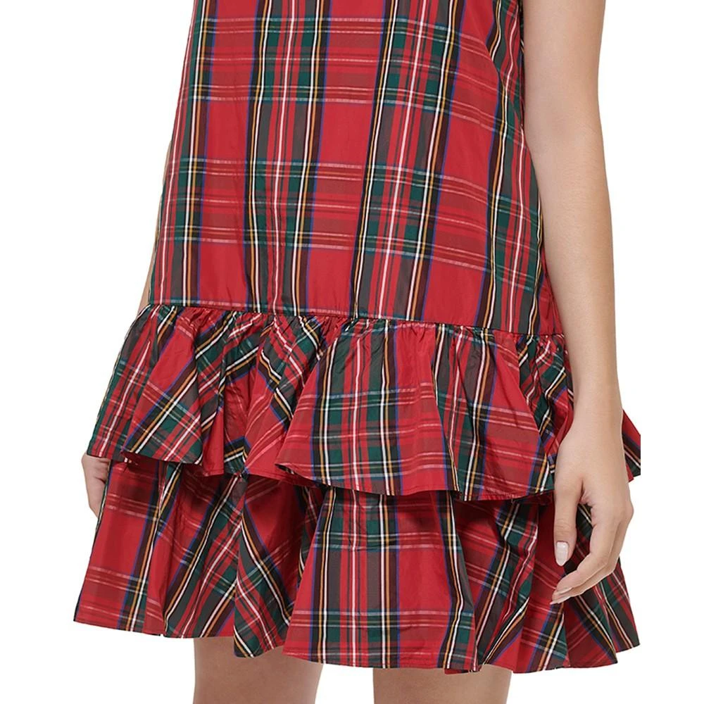 商品Tommy Hilfiger|Women's Plaid-Print Halter-Neck Ruffled Dress,价格¥520,第4张图片详细描述