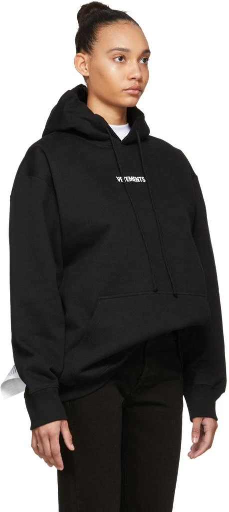 商品Vetements|Black Logo Hoodie,价格¥2775,第2张图片详细描述