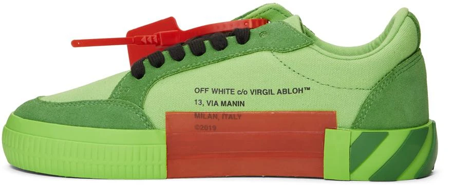 商品Off-White|SSENSE Exclusive Green Low Vulcanized 运动鞋,价格¥2708,第3张图片详细描述