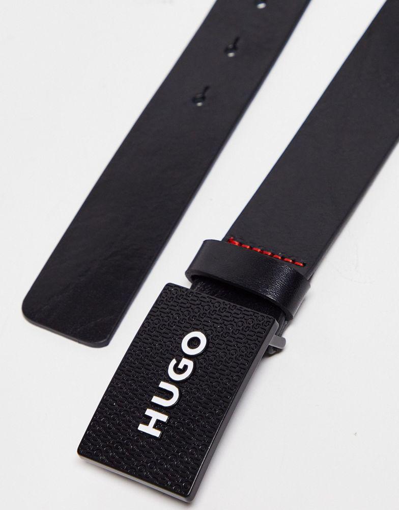 HUGO Gilao leather belt in black商品第4张图片规格展示