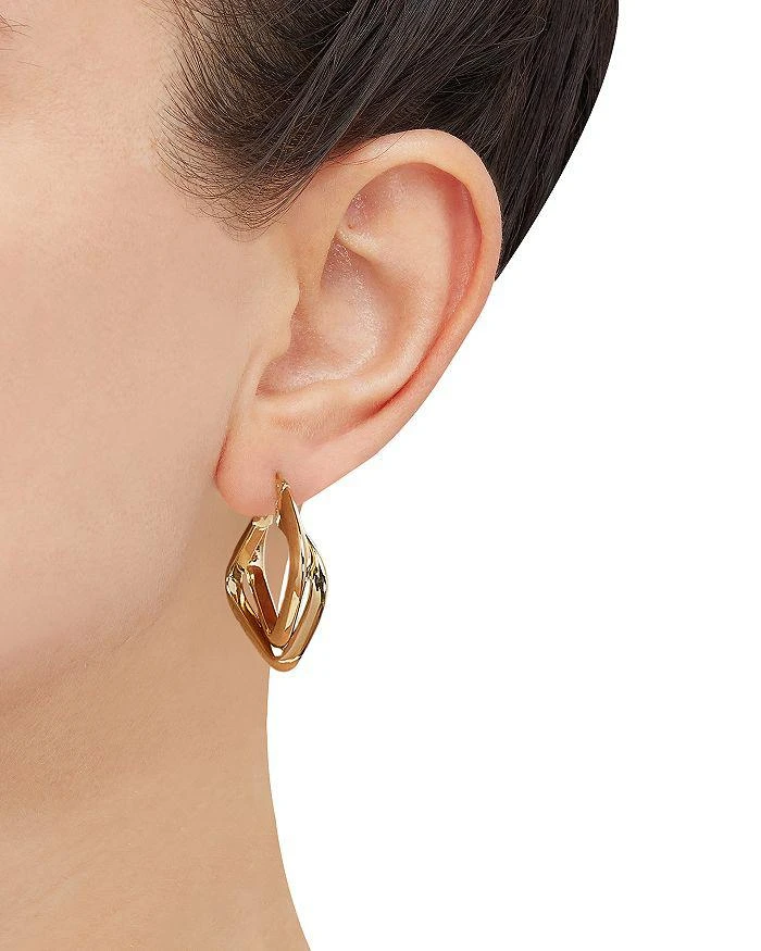 商品Bloomingdale's Fine Collection|Polished Crossover Tube Hoop Earrings in 14K Yellow Gold,价格¥19236,第2张图片详细描述
