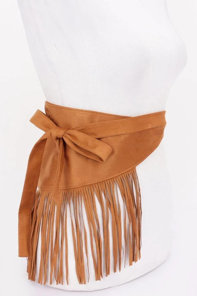 商品FASHNZFAB|Women's Faux Suede Fringe Belt,价格¥207,第2张图片详细描述