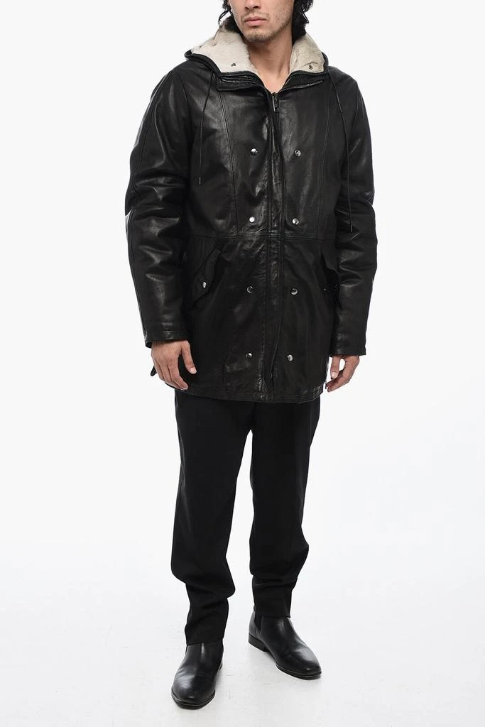 商品GIORGIO BRATO|Giorgio Brato Leather Parka Jacket with Removable Fur Inner,价格¥10911,第4张图片详细描述