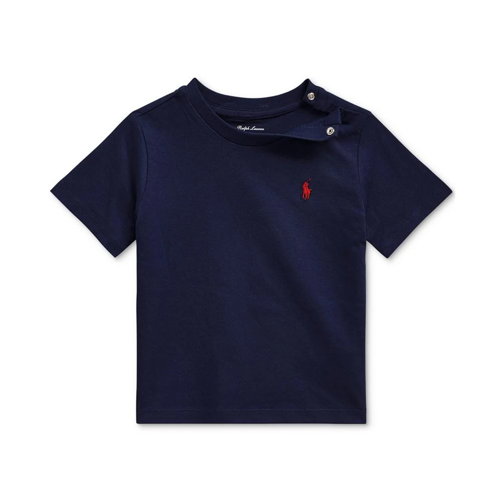 商品Ralph Lauren|Baby Boys Cotton Crewneck Embroidered Pony T-Shirt,价格¥151,第1张图片