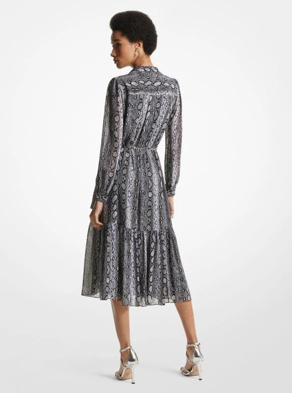 商品Michael Kors|Snake Print Georgette Midi Dress,价格¥344,第2张图片详细描述