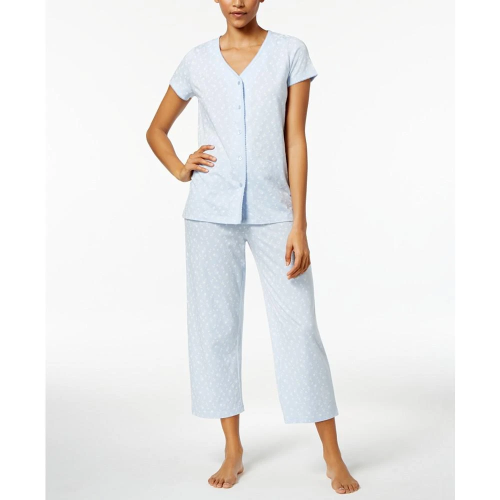 商品Charter Club|Women's Cotton Capri 2pc Pajama Set, Created for Macy's,价格¥76,第1张图片