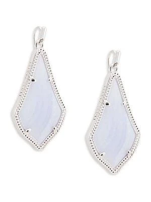 商品Kendra Scott|Alex Rhodium Plated & Agate Geometric Drop Earrings,价格¥221,第1张图片