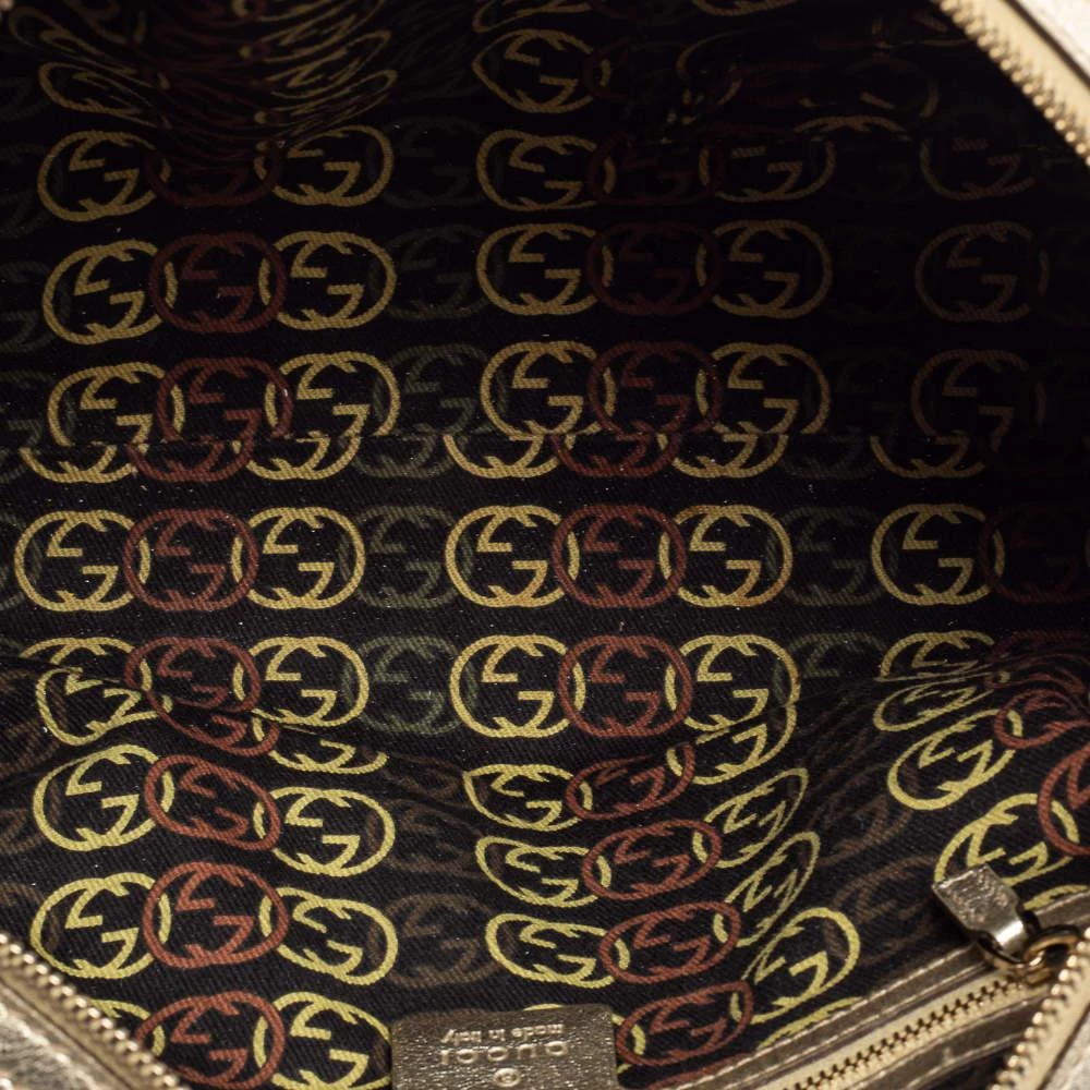 Gucci Metallic Gold Leather Britt Boston Bag 商品