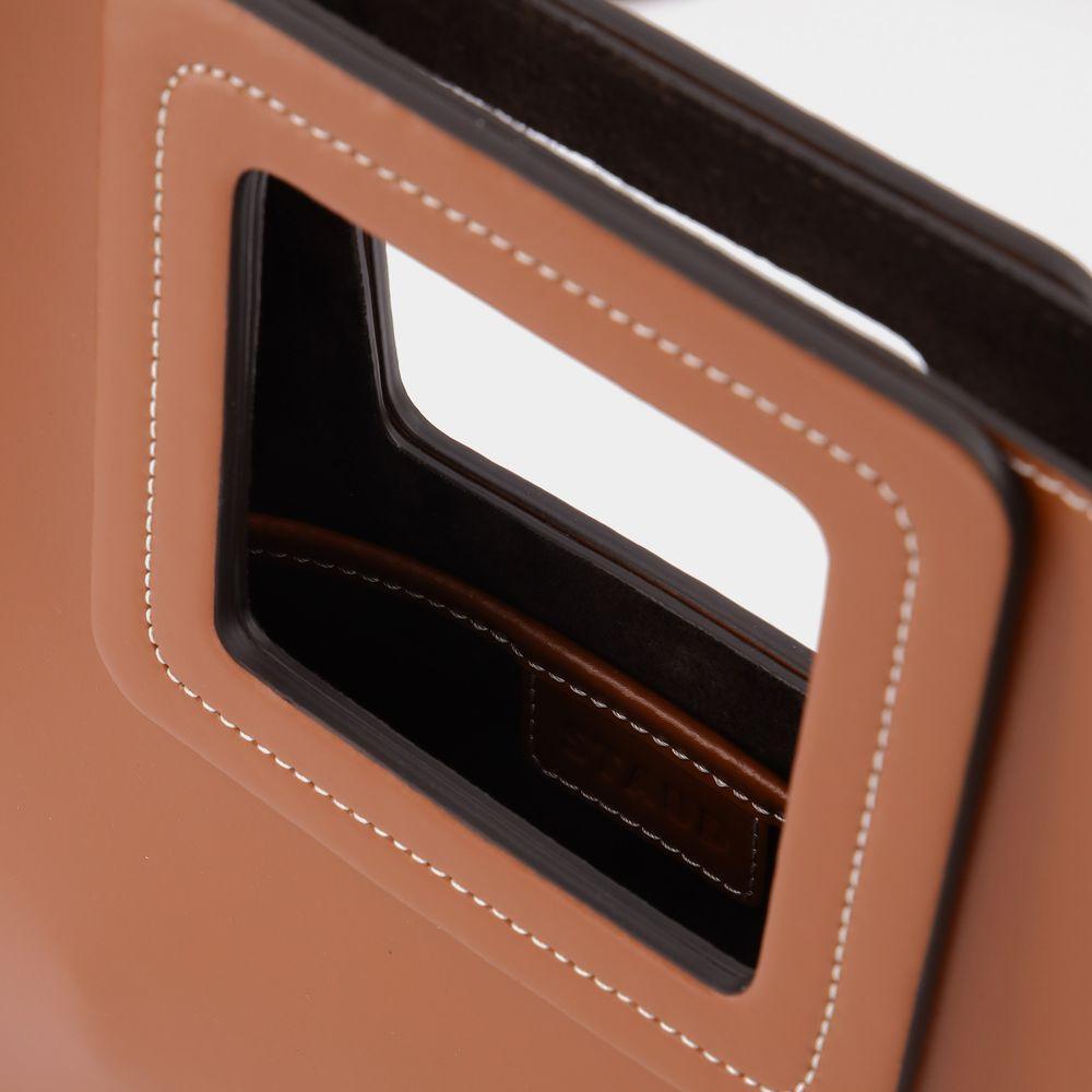 商品Staud|Shirley Tall Leather Tote Bag in Beige Leather,价格¥1750,第6张图片详细描述