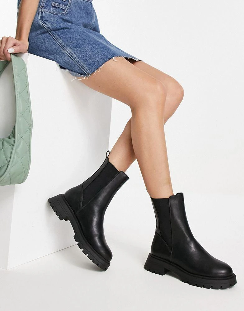 商品ASOS|ASOS DESIGN Alfie chunky chelsea boots in black,价格¥310,第1张图片