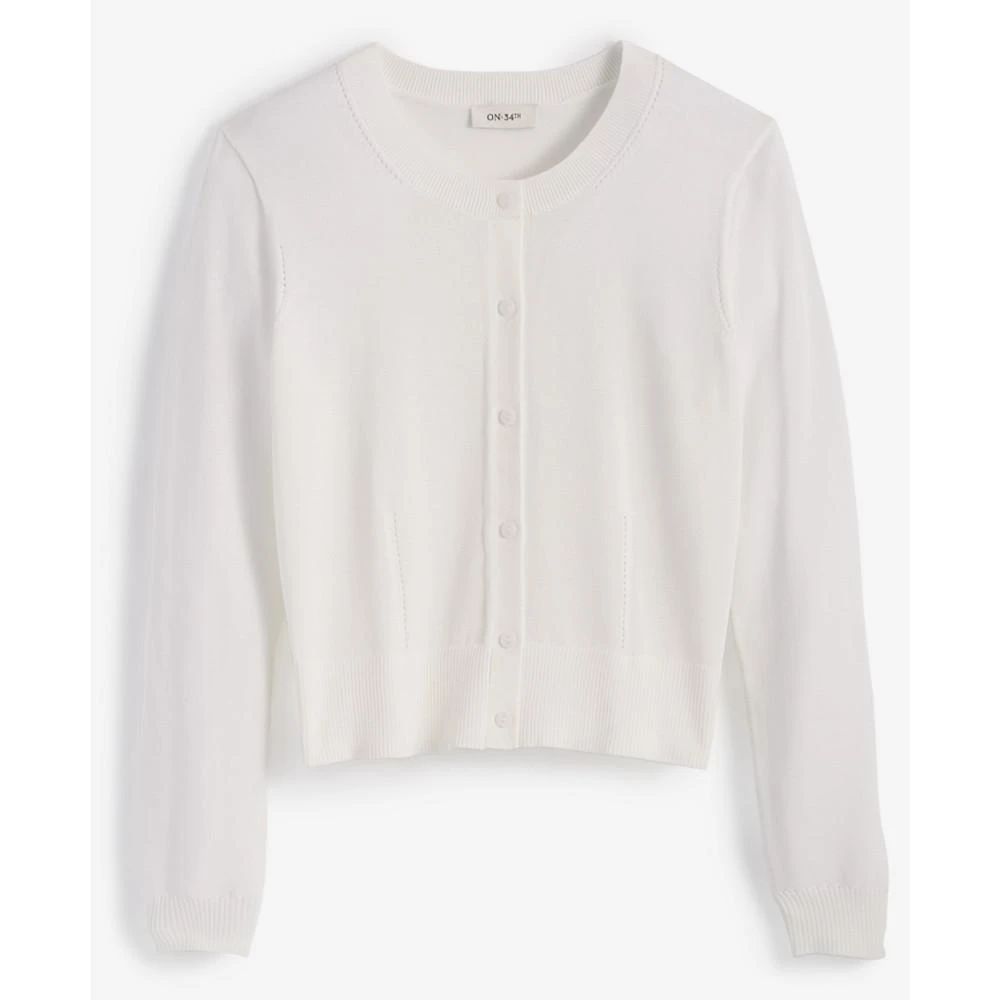 商品On 34th|Women's Solid Crewneck Cardigan, Created for Macy's,价格¥371,第5张图片详细描述